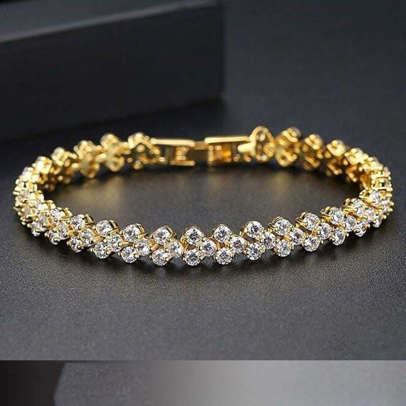 4MM Hiphop Iced Out armband med Cubic Zirconia A – Glittrande Smycke för Kvinnor