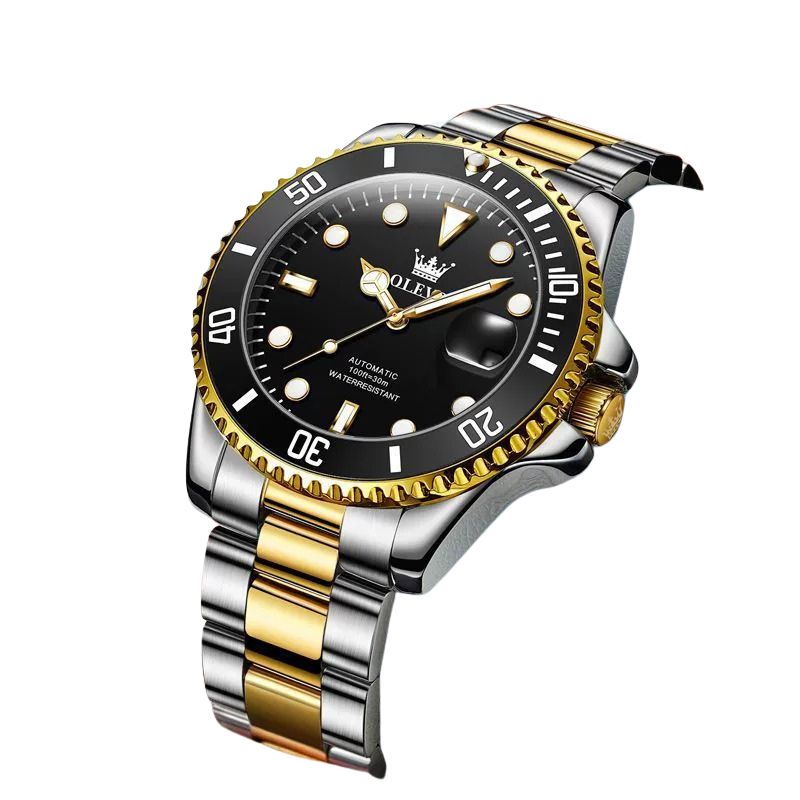 OLEVS 6650 Lyxig Automatisk Herrklocka – Mekanisk Rörelse, Vattentät Sportdesign i Rostfritt Stål