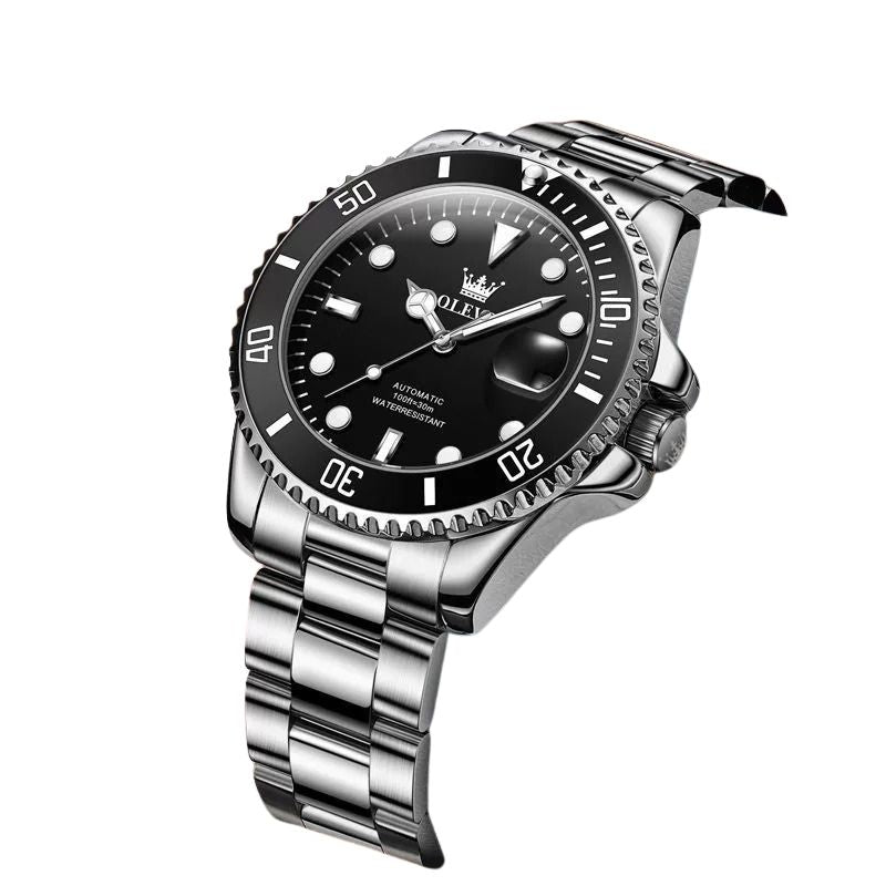 OLEVS 6650 Lyxig Automatisk Herrklocka – Mekanisk Rörelse, Vattentät Sportdesign i Rostfritt Stål