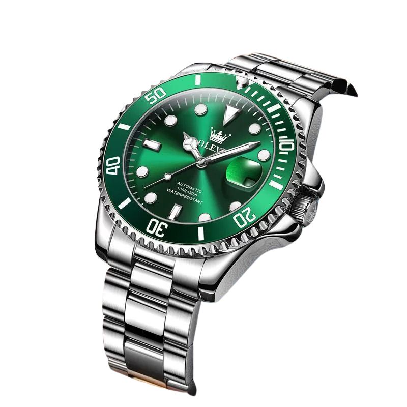 OLEVS 6650 Lyxig Automatisk Herrklocka – Mekanisk Rörelse, Vattentät Sportdesign i Rostfritt Stål
