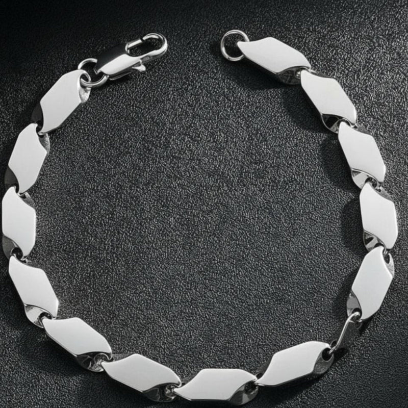 Armband Hiphop Chunky Chain – Geometrisk länk i rostfritt stål för kvinnor och män