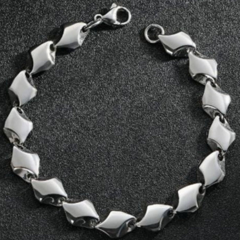 Armband Hiphop Chunky Chain – Geometrisk länk i rostfritt stål för kvinnor och män