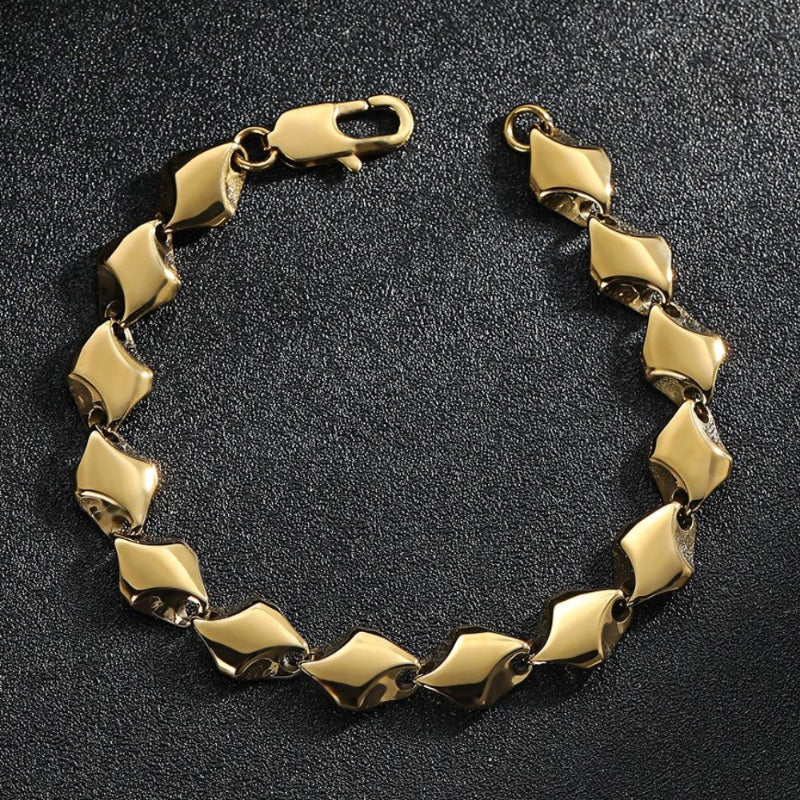 Armband Hiphop Chunky Chain – Geometrisk länk i rostfritt stål för kvinnor och män