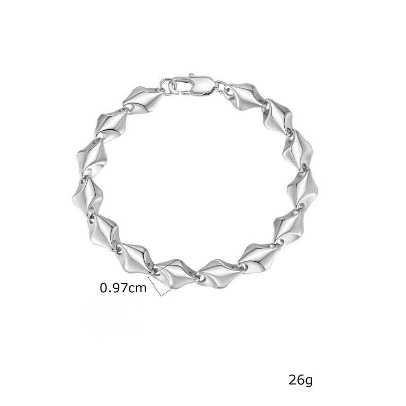 Armband Hiphop Chunky Chain – Geometrisk länk i rostfritt stål för kvinnor och män