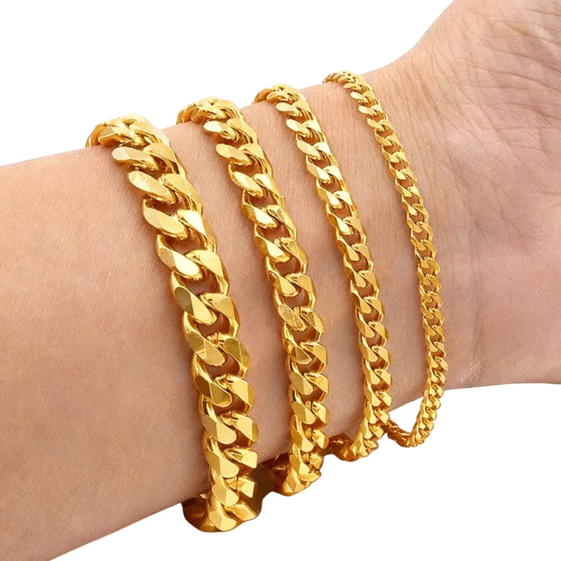 Modernt armband i rostfritt stål stilren kedja för honom & henne