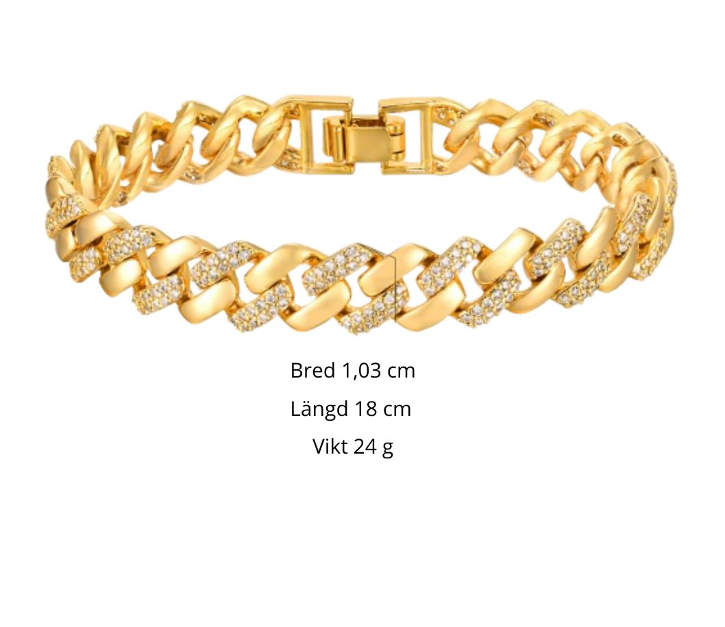 Exklusivt Kedjearmband – Lyxig Klockrem med Kubisk Zirkonia