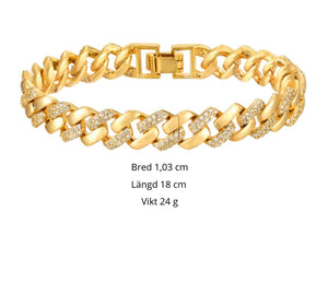 Exklusivt Kedjearmband – Lyxig Klockrem med Kubisk Zirkonia