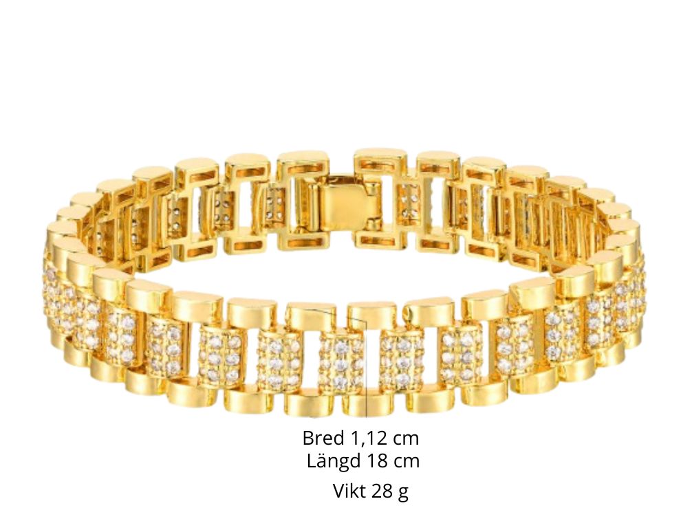 Exklusivt Kedjearmband – Lyxig Klockrem med Kubisk Zirkonia