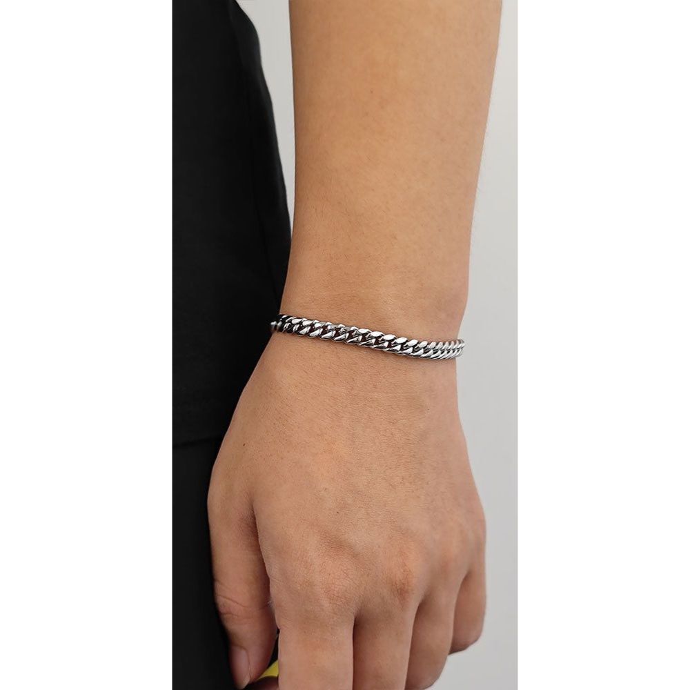 Armband 316L rostfritt stål kubansk länk 8, 10, 12 mm bred