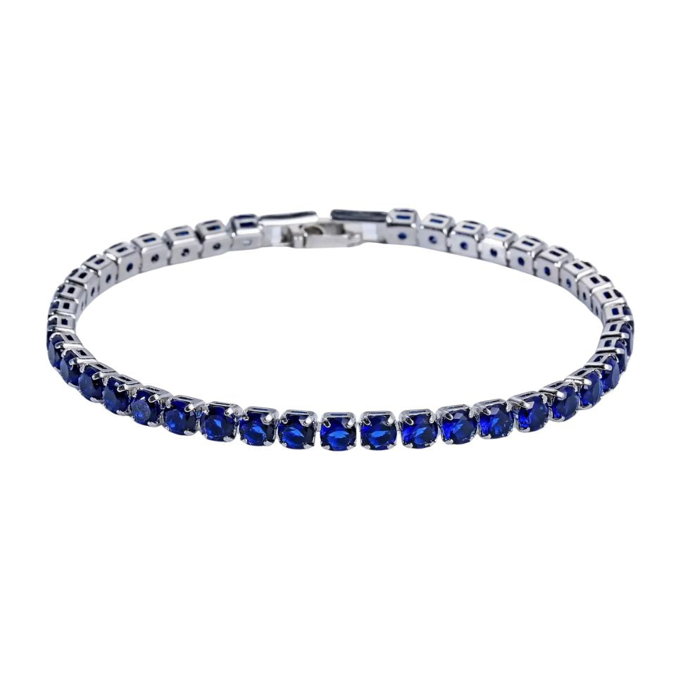 4MM Hiphop Iced Out armband med Cubic Zirconia B – Glittrande Smycke för Kvinnor & Män