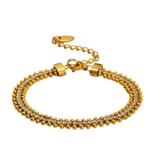 ZMZY Iced Out Tennisarmband för Kvinnor och Män – Guldfärgat Rostfritt Stål med Cubic Zirconia