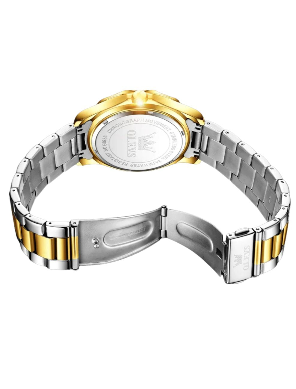 OLEVS 9988 en trendig herrkklocka, stål eller silikonarmband