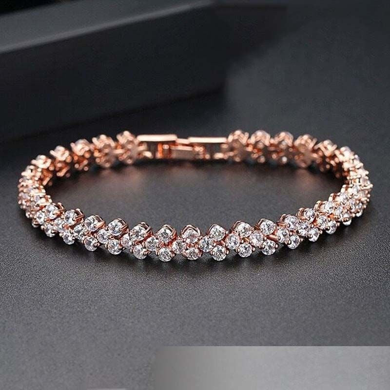 4MM Hiphop Iced Out armband med Cubic Zirconia A – Glittrande Smycke för Kvinnor