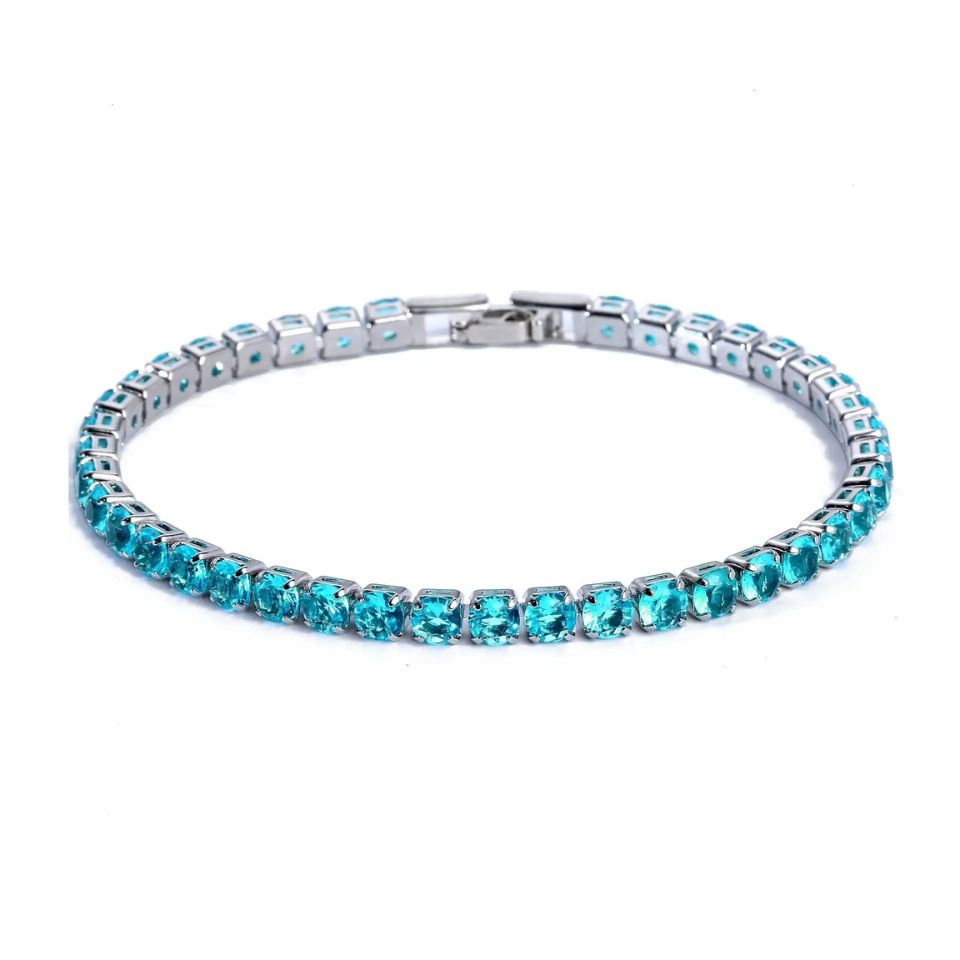 4MM Hiphop Iced Out armband med Cubic Zirconia B – Glittrande Smycke för Kvinnor & Män