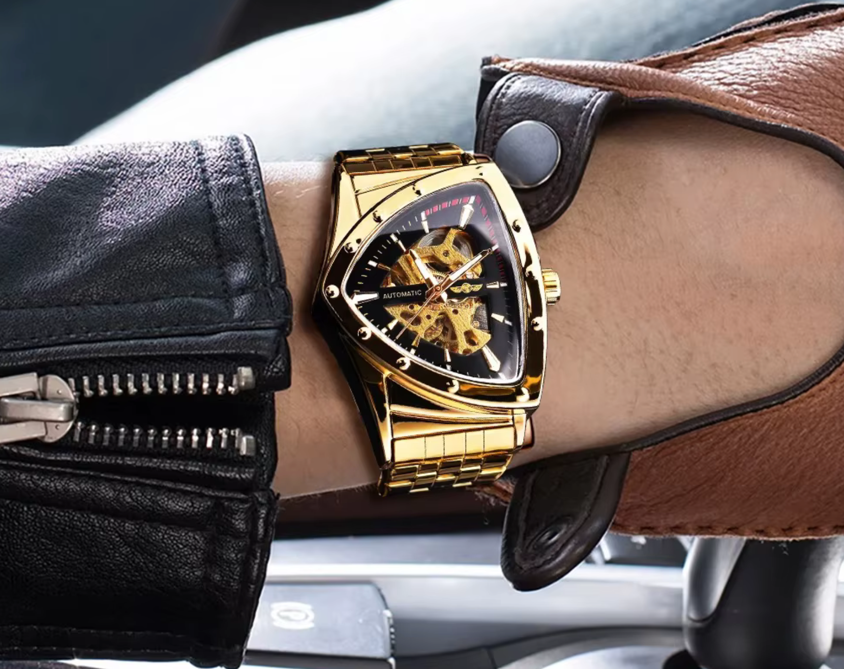 Winner 1125 Herrklocka – Mode, Hollow Triangle, Automatisk Mekanisk