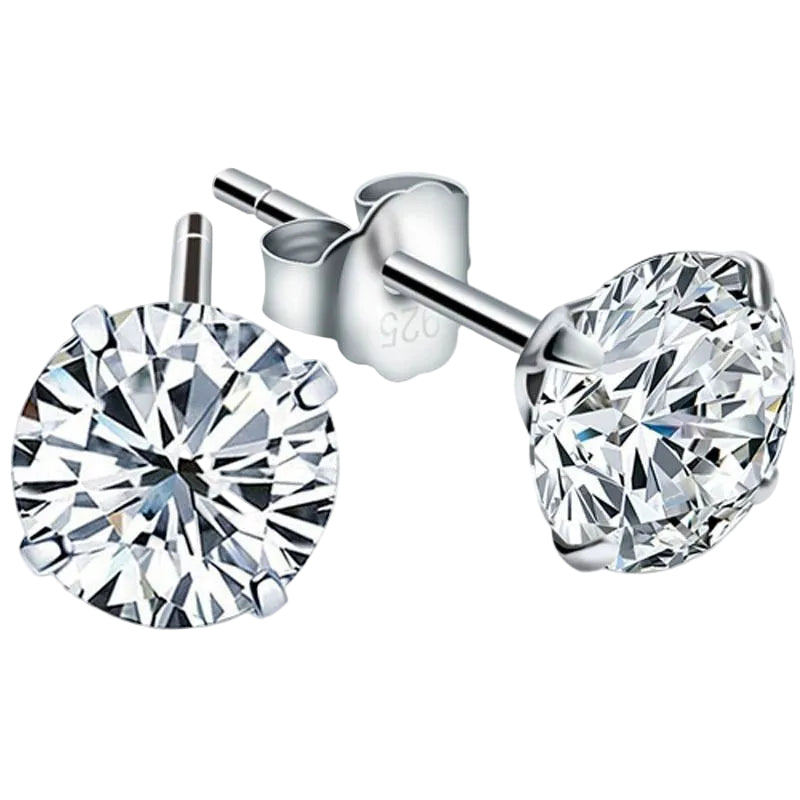 Sterling silver örhängen 925 med zirkonia – 2,5–8 mm