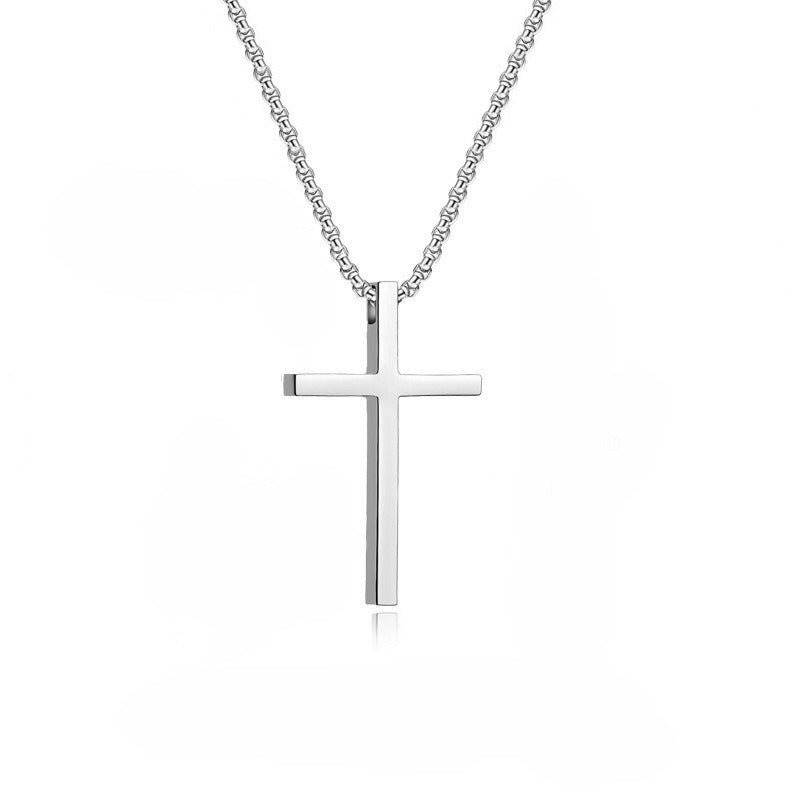 Kors Halsband i Rostfritt Stål, unisex, svart, guld, silver, Trendiga Religiösa Smycke