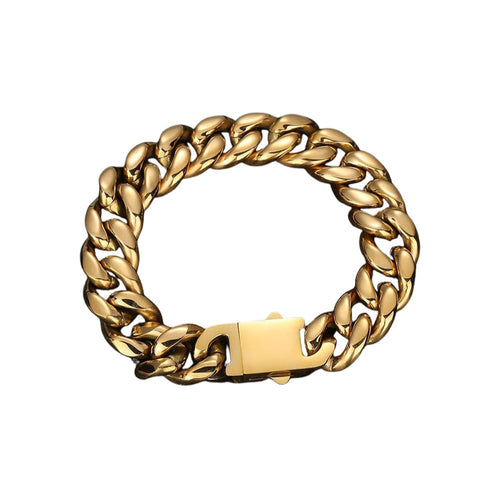 Armband 316L rostfritt stål kubansk länk 8, 10, 12 mm bred