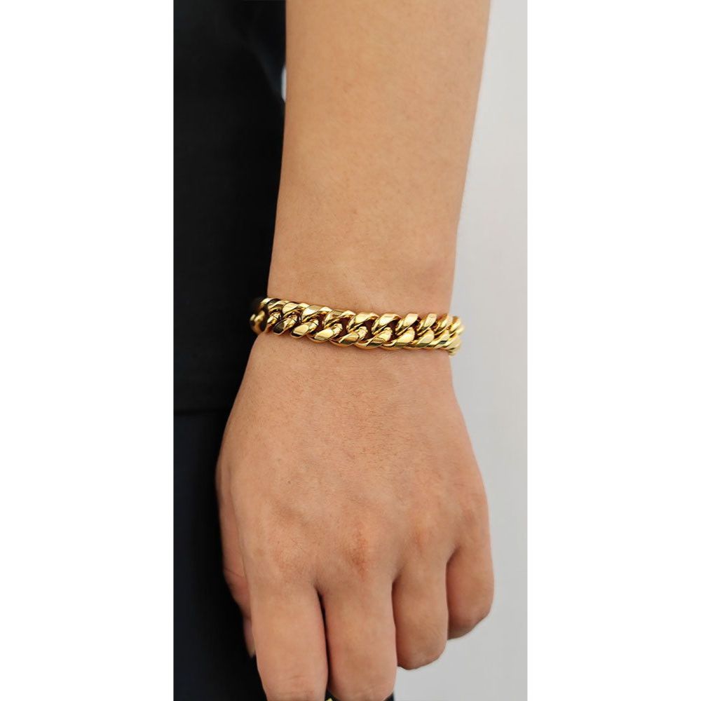 Armband 316L rostfritt stål kubansk länk 8, 10, 12 mm bred