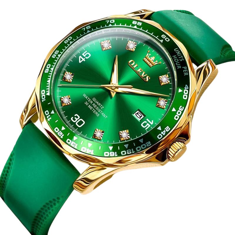 OLEVS 9988 en trendig herrkklocka, stål eller silikonarmband