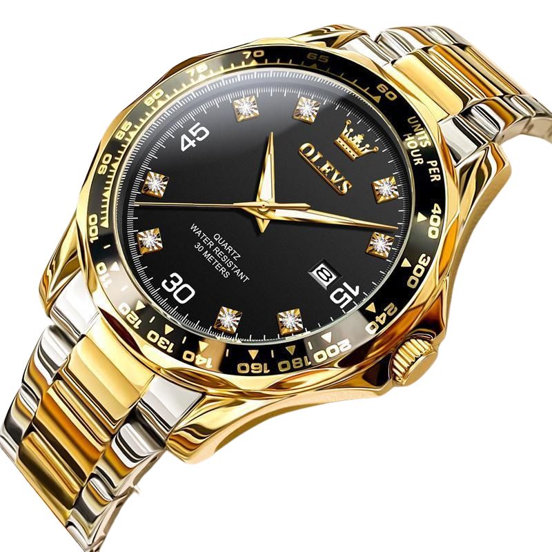 OLEVS 9988 en trendig herrkklocka, stål eller silikonarmband