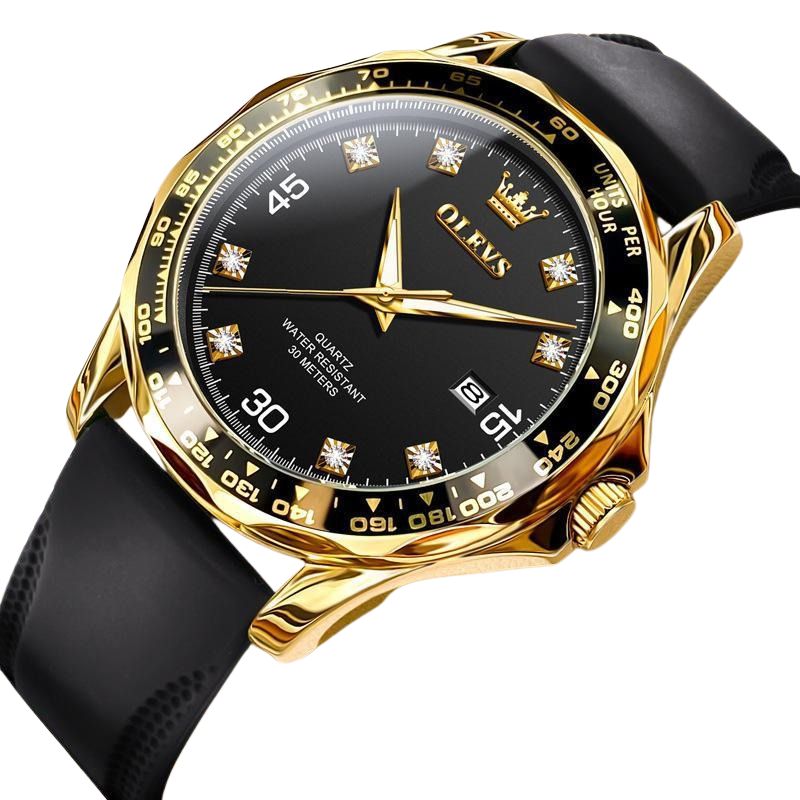 OLEVS 9988 en trendig herrkklocka, stål eller silikonarmband